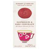 Millers Elegant  English Raspberries  Dark Chocolate Biscuits