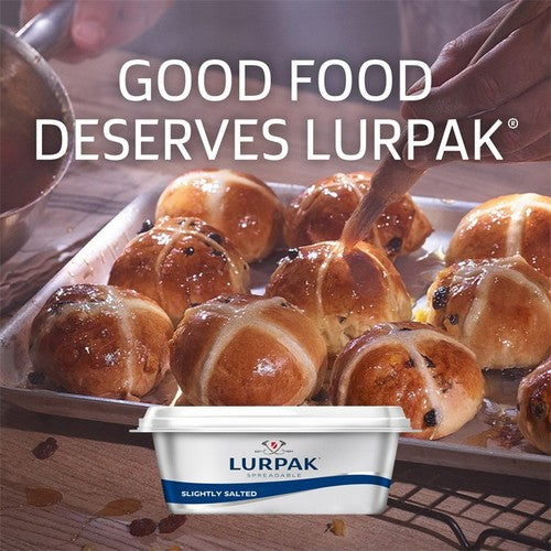 Lurpak Spreadable Butter Slightly Salted 250g, imported from the UK