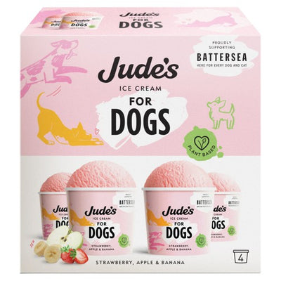 M&S Jude's Plant Based Strawberry, Apple & Banana Dog Ice Cream 4 x 90ml- Buy online at McGrocer