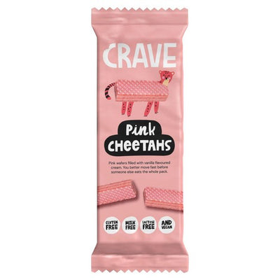 M&S Crave Free From Pink Cheetah Wafer Biscuits 100g- Buy online at McGrocer