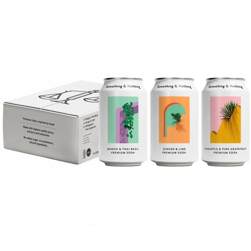 Something & Nothing Explore Variety Pack craft soda 12 x 330ml (British brand)