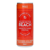 M&S Peach On The Beach Cocktail 250ml, imported from the UK