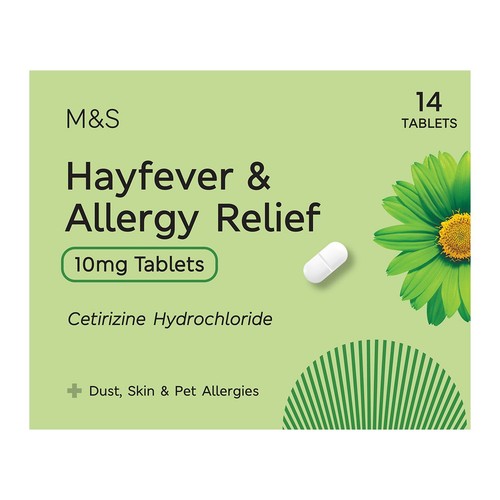 M&S Hayfever & Allergy Relief Tablets 14 Tablets, imported from the UK