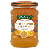 Mackays Three Fruit Marmalade 340g, imported from the UK
