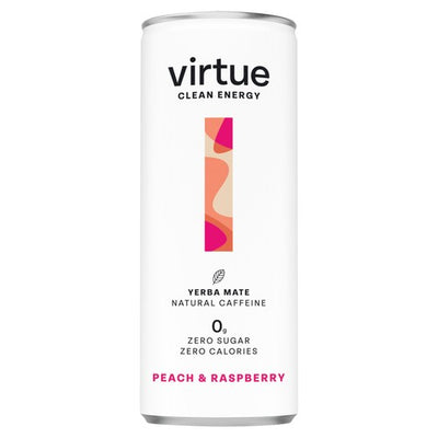 M&S Virtue Yerba Mate Peach & Raspberry Energy Drink 250ml- Buy online at McGrocer