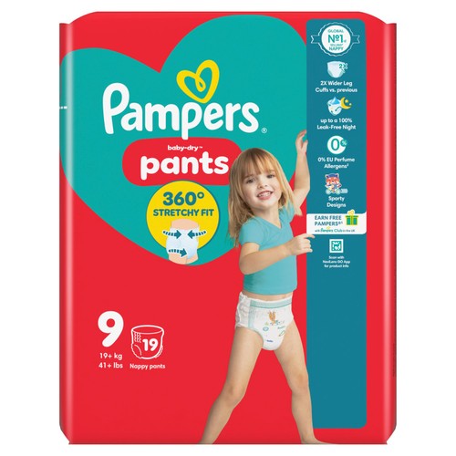 Pampers Baby Dry Nappy Pants Size 9, imported from the UK