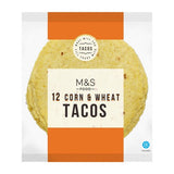 M&S corn and wheat tacos 12 mini tortilla wraps, imported from the UK