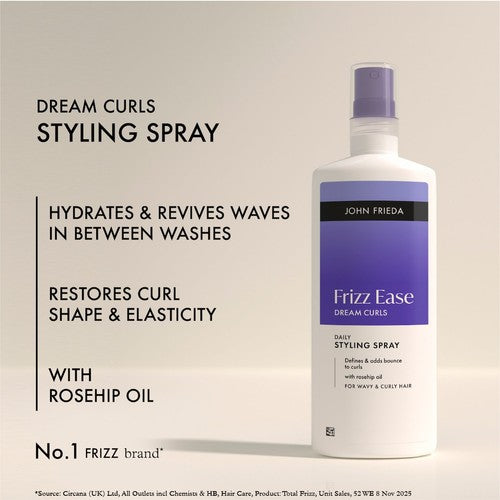 John Frieda Dream Curls styling spray for curly hair, UK version