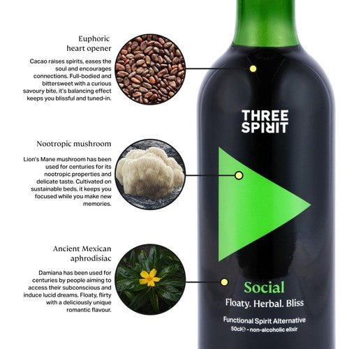 Three Spirit non-alcoholic botanical elixir 50cl (British brand)