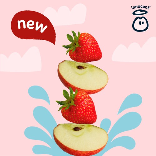 Innocent Kids Juicy Water apples and strawberries 3 x 200ml, UK version