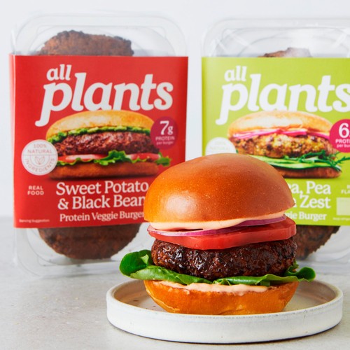 Plants sweet potato black bean veggie burgers 360g - British product