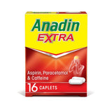 Anadin Extra pain relief caplets 16s, UK version