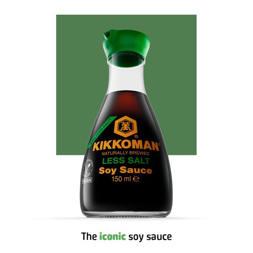 Kikkoman less salt soy sauce glass bottle, imported from the UK