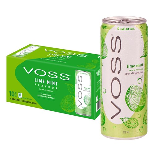 Voss sparkling water lime mint, UK version