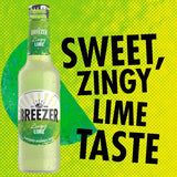 Breezer Lime alcoholic drink bottle, imported from the UK