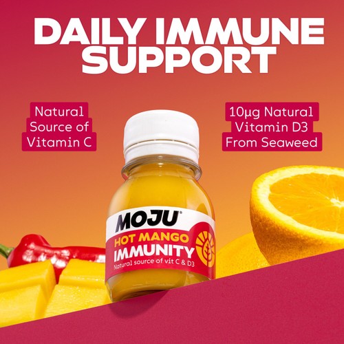Moju hot mango immunity shot, imported from the UK