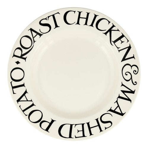 Emma Bridgewater Black Toast Roast Chicken 10 1/2 inch earthenware plate - British product