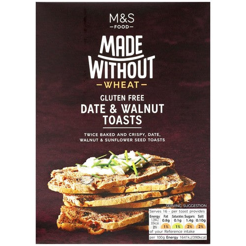 M&S Date & Walnut Melba Toasts 125g, imported from the UK
