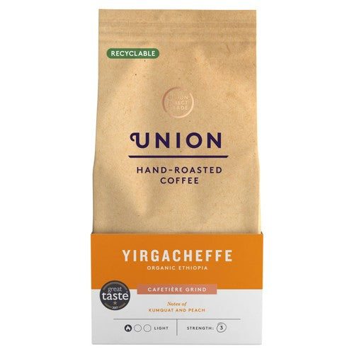 Union Hand-Roasted Organic Yirgacheffe Ground Coffee 200g (British brand)