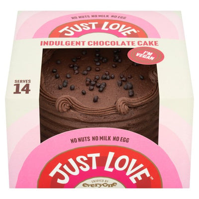 M&S Just Love Food Indulgent Chocolate Cake Serves 14 Vegan Chocolate Cake 1.075kg- Buy online at McGrocer
