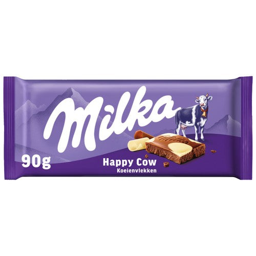 Milka milk and white chocolate bar 90g, imported from the UK