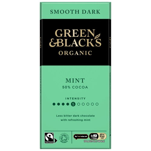 Green & Black's mint dark chocolate bar 90g, UK version