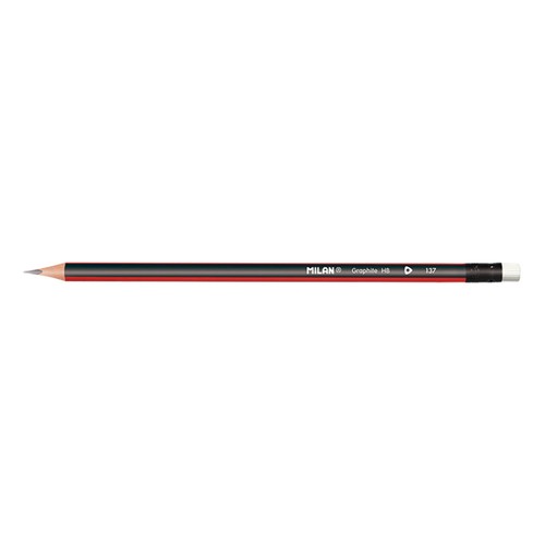 Milan HB triangular graphite pencils with eraser box of 12, imported from the UK