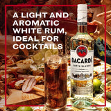 Bacardi Carta Blanca white rum 1L bottle - British product