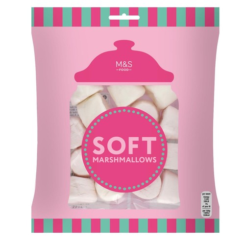 M&S Soft Marshmallows Raspberry and Vanilla 180g, imported from the UK