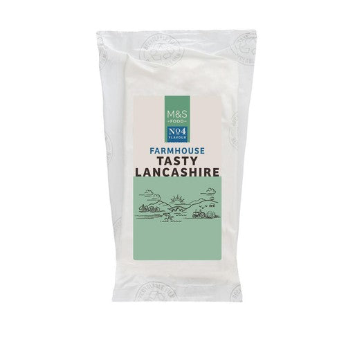 M&S Farmhouse Lancashire Cheese Tasty 250g, imported from the UK