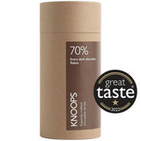Knoops 70% extra dark hot chocolate flakes 250g, UK version