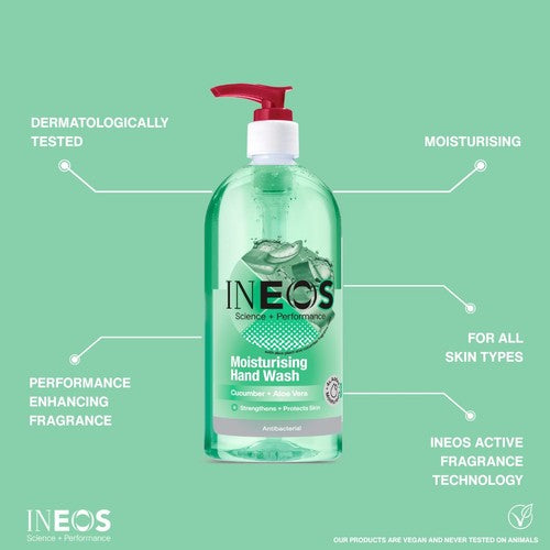 INEOS Hand Wash Cucumber Aloe Vera 500ml, imported from the UK