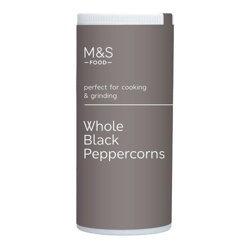 M&S whole black peppercorns 100g - British product
