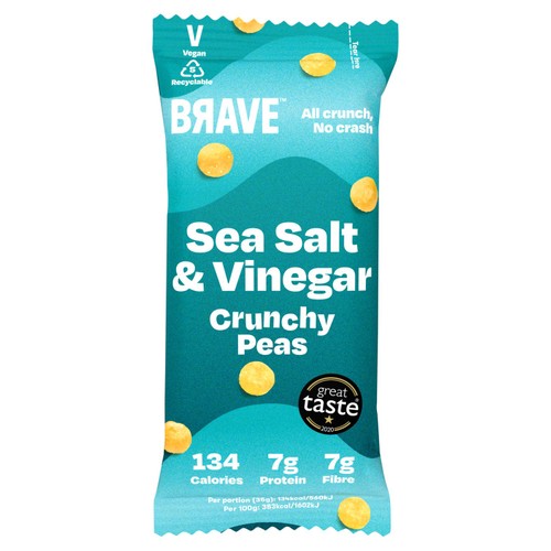 Brave Roasted Peas Sea Salt & Vinegar 35g (British brand)