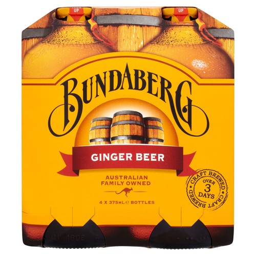 Bundaberg Australian Ginger Beer 4 x 375ml - British product