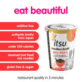 Itsu spicy chickn instant noodles broth pot 64g, UK version