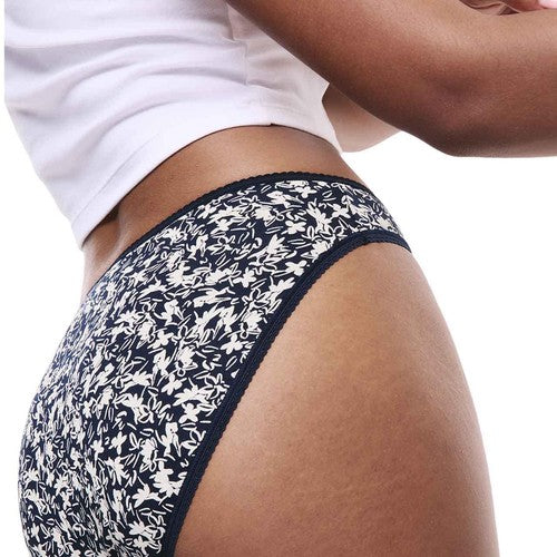 M&S Womens Cotton Lycra High Leg Knickers, 14, Grey Mix