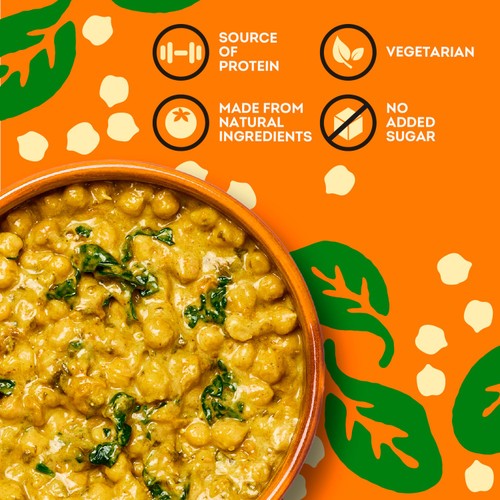 Heinz curry chickpeas with coconut and spinach 550g, UK version