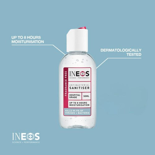 INEOS hand sanitiser gel 50ml, UK version