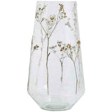 M&S pressed flower glass vase, clear medium size, UK version