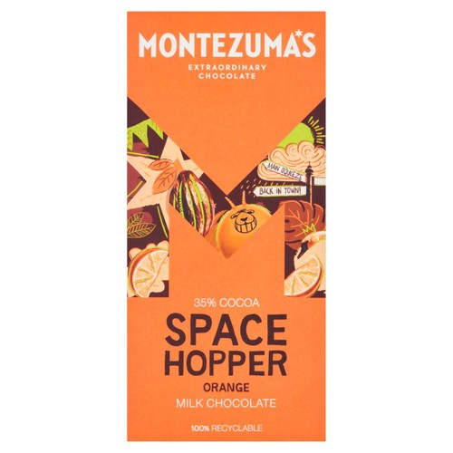 Montezuma's milk chocolate and orange chocolate bar 90g, imported from the UK