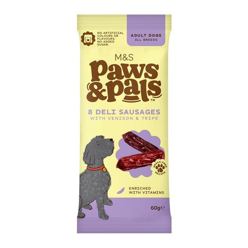 M&S dog treats venison tripe 60g, imported from the UK