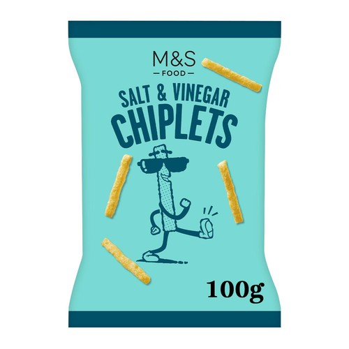 M&S salt and vinegar potato and corn snacks 100g, imported from the UK