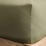 M&S Cotton Rich Fitted Sheet Single, Green