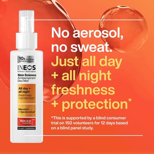 INEOS Mandarin Sandalwood Antiperspirant Mist 200ml, UK version
