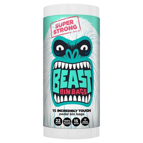 BEAST Incredibly Tough Drawstring Pedal Bin Bags 22L