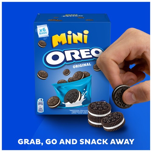 Oreo mini chocolate sandwich biscuits 114g box, imported from the UK
