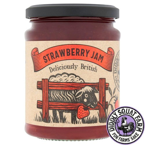 Diddly Squat Farm strawberry jam jar - British product
