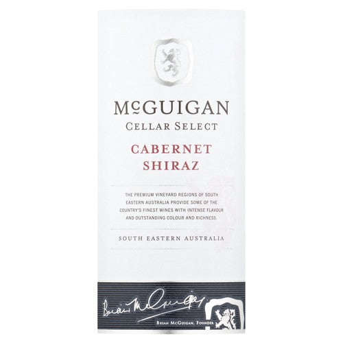 McGuigan Cellar Select Cabernet Shiraz wine 75cl, imported from the UK