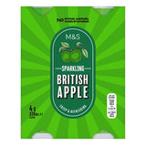 M&S Sparkling Apple Juice 4 x 330ml, imported from the UK